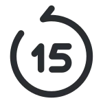 Backward 15 Seconds SVG Icon